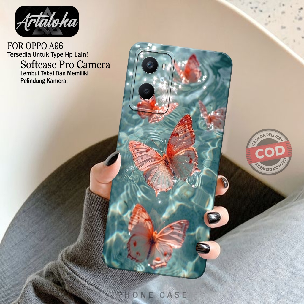 Case Hp OPPO A96 Fashion Case Kupu-Kupu Terbaru Softcase OPPO A96 Casing OPPO A96 Kesing OPPO A96 Si