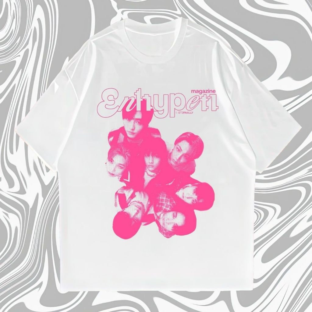 Resmora "Enhypen" White Oversized T-Shirt | Putih | Kaos Oversize | Vintage | Atasan | Kaos Wanita