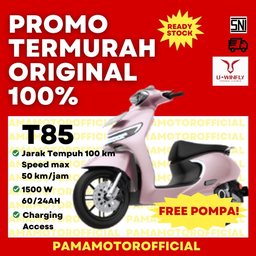 UWINFLY T85 Lithium penerus T3S Pro Sepeda Motor Listrik Vespa matic