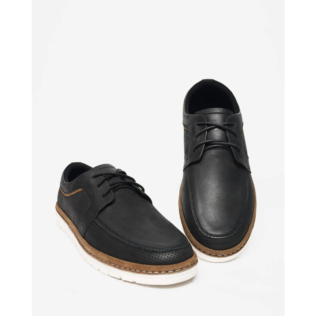 BUCCHERI MIDAS Sepatu Suede Pria Bertali-br2301-Black
