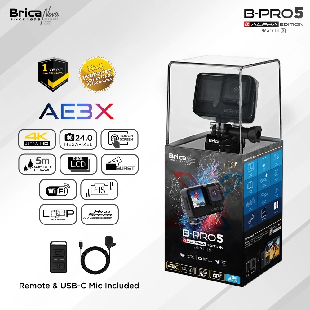 Brica BPRO5 Alpha Edition Mark III S (AE3S) - Mark III X (AE3X) - EIS - Black - Free T-Shirt - BPRO5