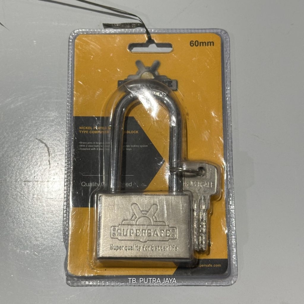 Gembok Pagar Anti Karat SUPERSAFE 60MM Leher Panjang - Gembok Pagar Anti Maling Besar 60 MM - Gembok