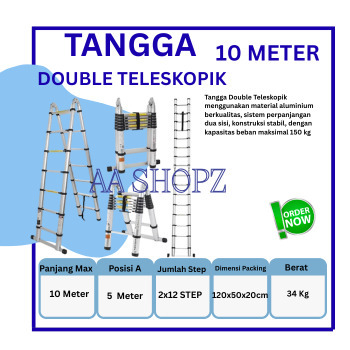 TANGGA TELESKOPIK DALTON 10 METER  ML 1008D 5+5 DOUBLE TELESKOPIK 10 METER