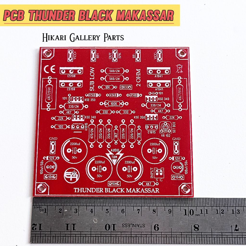 PCB TBM - THUNDER BLACK MAKASSAR - PCB Audio TBM, sub low - 10,3 x 10,3 cm