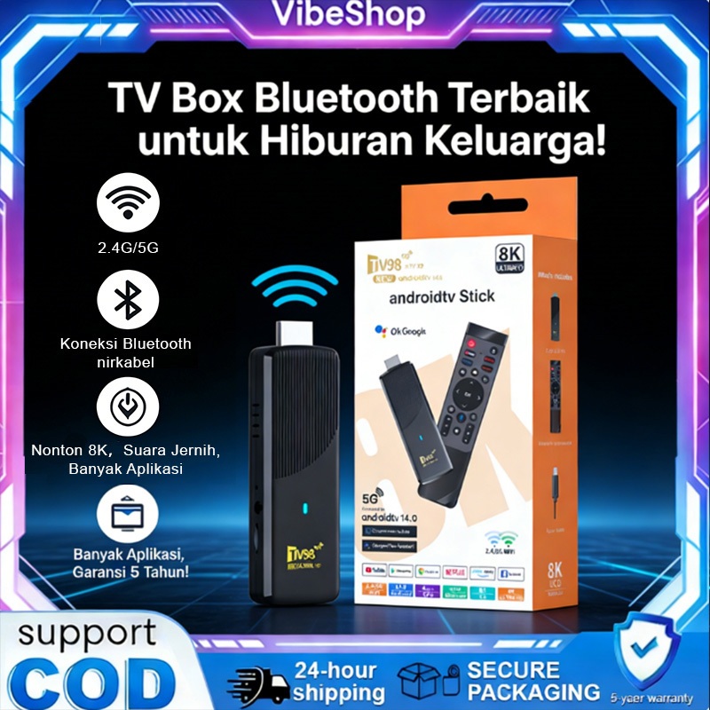 TV Stick 8K Android Premium | RAM 16GB ROM 256GB | Support Netflix 8K YouTube Google Assistant | TV 