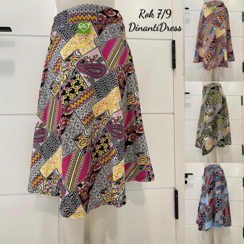 Rok Payung Wanita 7/9 Motif Abstrak