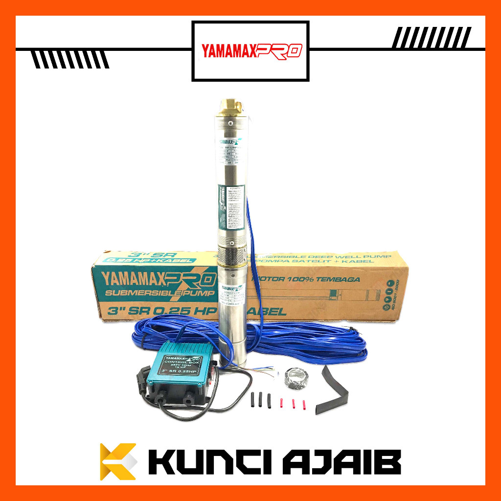 YAMAMAX PRO 3" SR Pompa Satelit 0.25 HP Sible Submersible Sumur Bor
