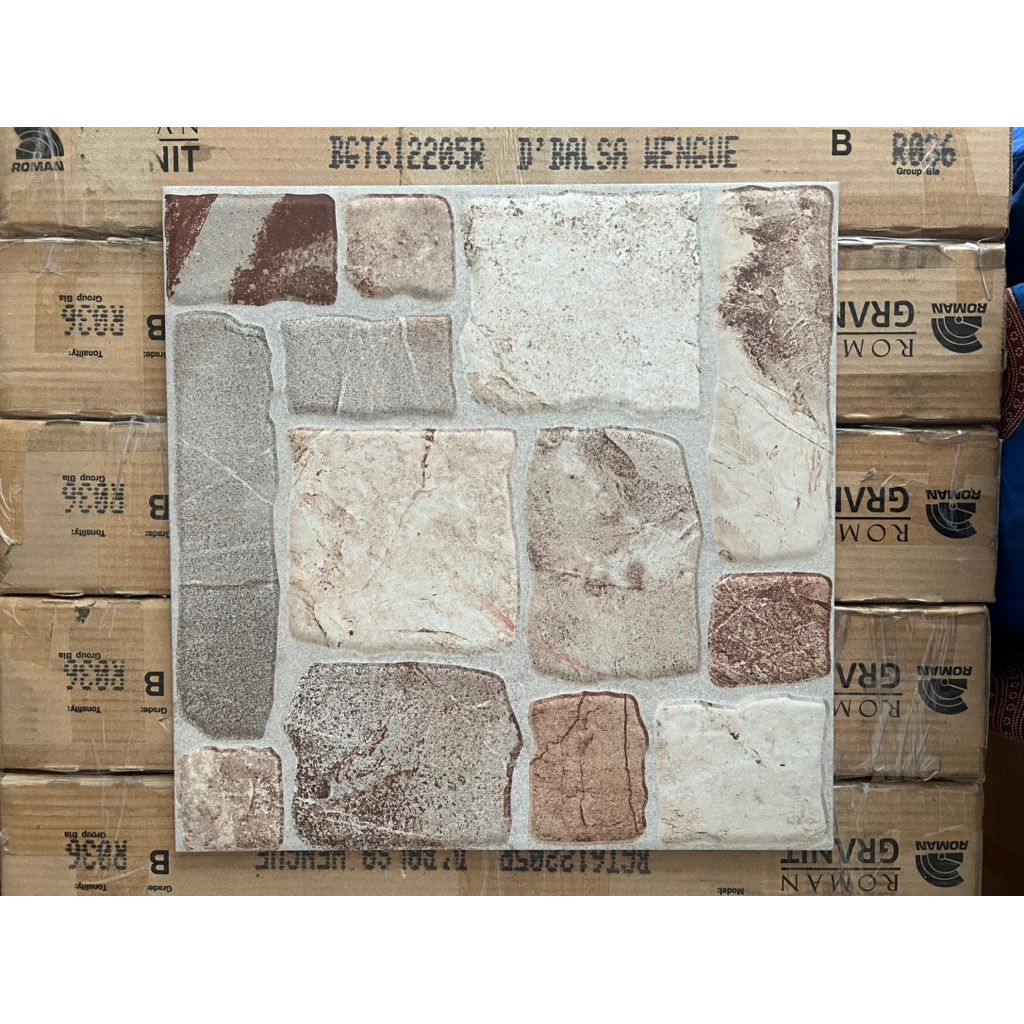 Keramik Lantai Garasi 40x40 Kasar/Keramik Carport Motif Batu Alam/Ubin Teras 40x40/Keramik Lantai Te