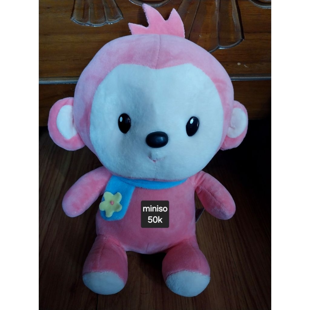 boneka miniso pink monkey new