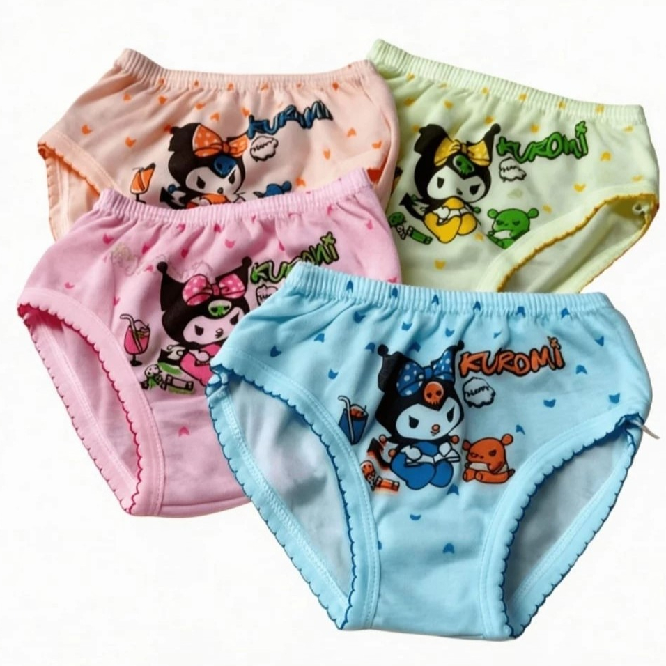 ISI 12 PCS CD Anak Cewek Murah/Celana dalam Anak Perempuan motif Kuromi Lucu / usia 1-8 Th CD Kuromi