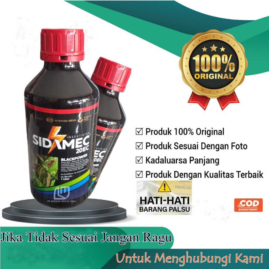 Insektisida Sidamec 20 EC Black Power 1 Liter Bahan Aktif Abamektin