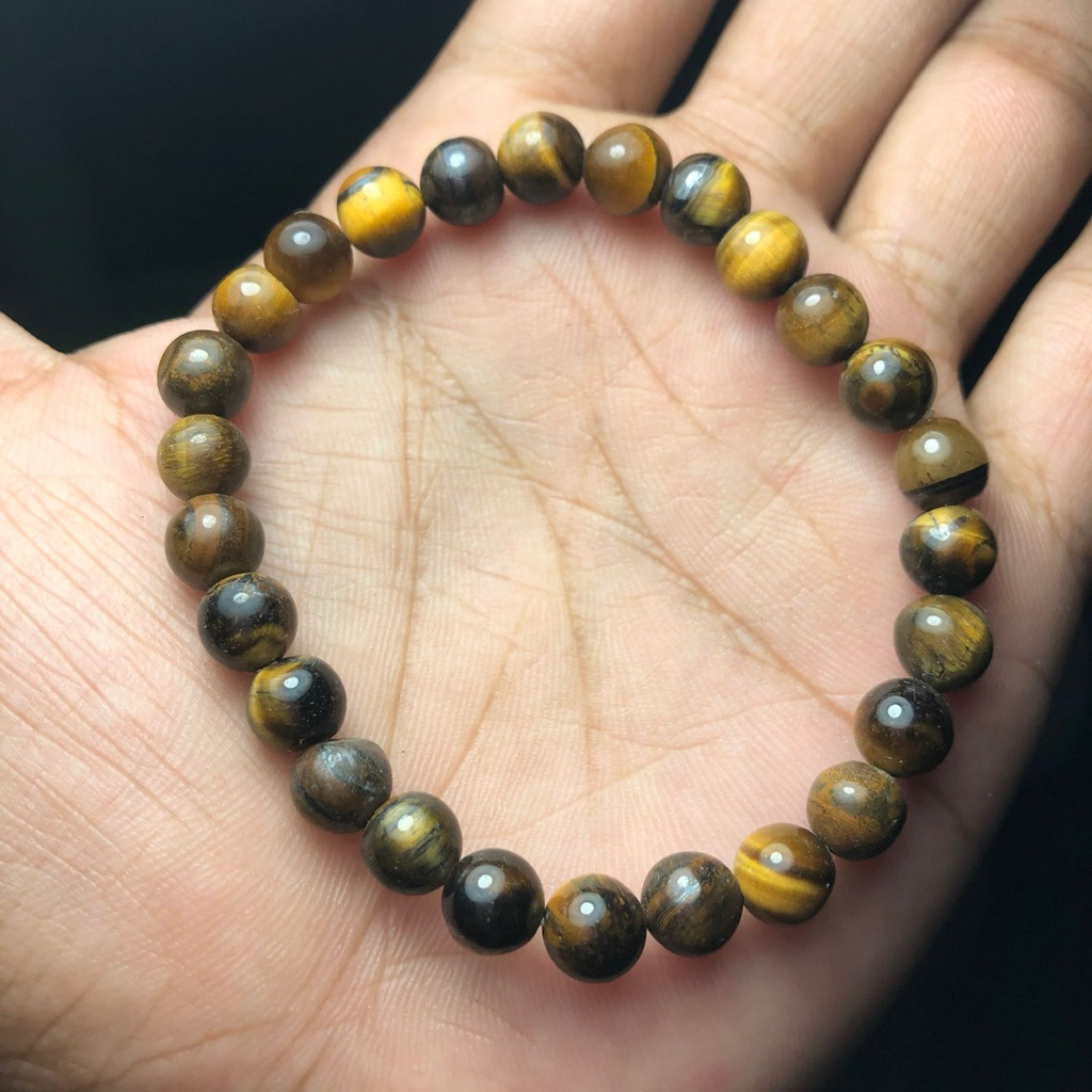 Gelang Batu Alami Motif Warna Macan 6MM