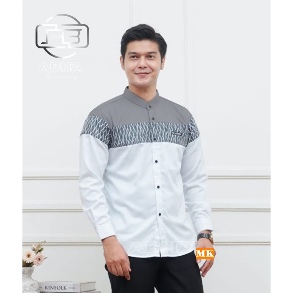 Baju Koko azzahir motif Sandiko kemeja Koko Hadroh Abha Baju muslim Gus Azmi Lengan panjang terlaris