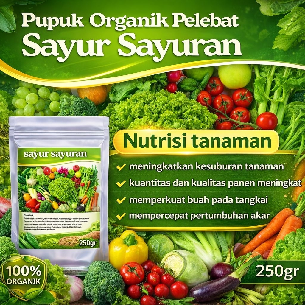 pupuk sayur sayuran pupuk pelebat dan nutrisi tanaman isi 250gr