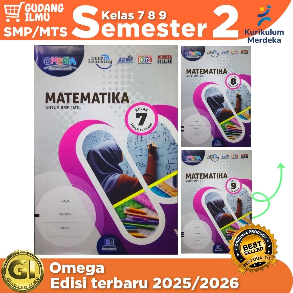 LKS MATEMATIKA SMP/MTS Kelas 7 8 9 Semester 2 kurikulum merdeka l omega