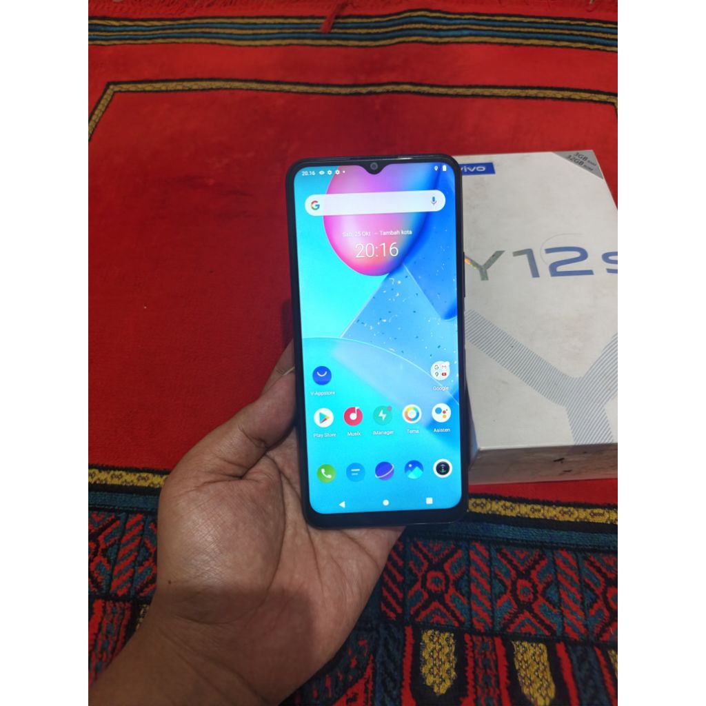 vivo y12s garansi resmi ram 3gb 32gb lengkap fulset bagus hp bekas murah normal smua
