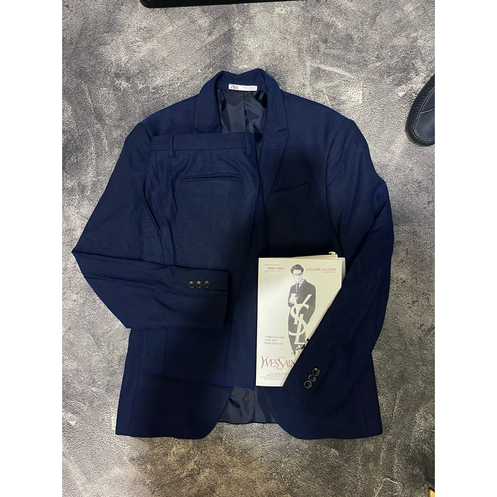 zara man blazer  navy jas  set up stelan jas L
