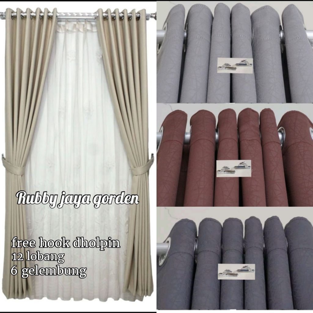 gorden polos blackout import gorden pintu gorden jendela minimalis Kain Tali Coklat Kain Jendela Kot