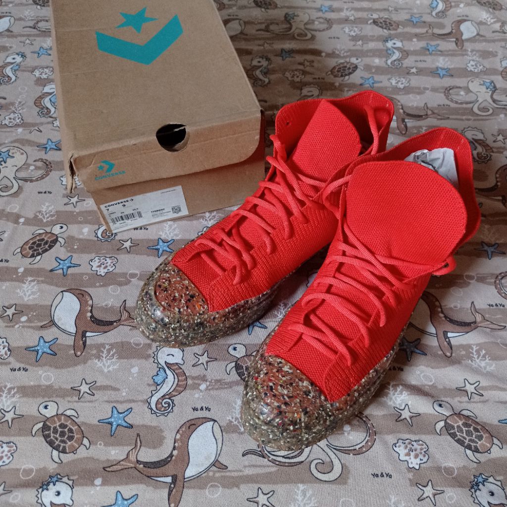 SALE 40-41 CONVERSE CTAS X NIKE Poppy Bright Sparkling KNIT Mesh Rajut ORIGINAL---PL, PreLoved, Seco