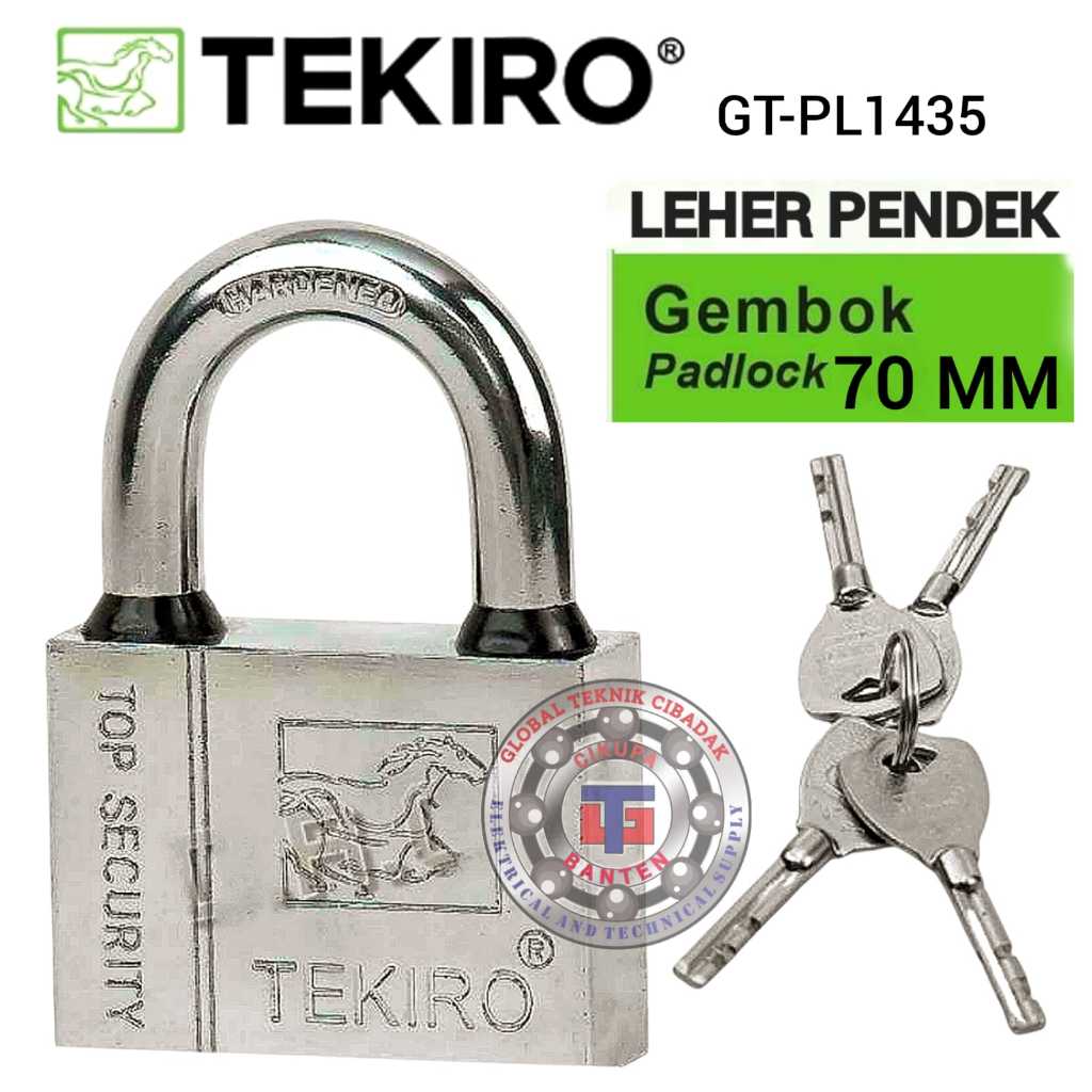 Gembok Tekiro 70 mm Leher Pendek ( Padlock Short GT-PL1435 )