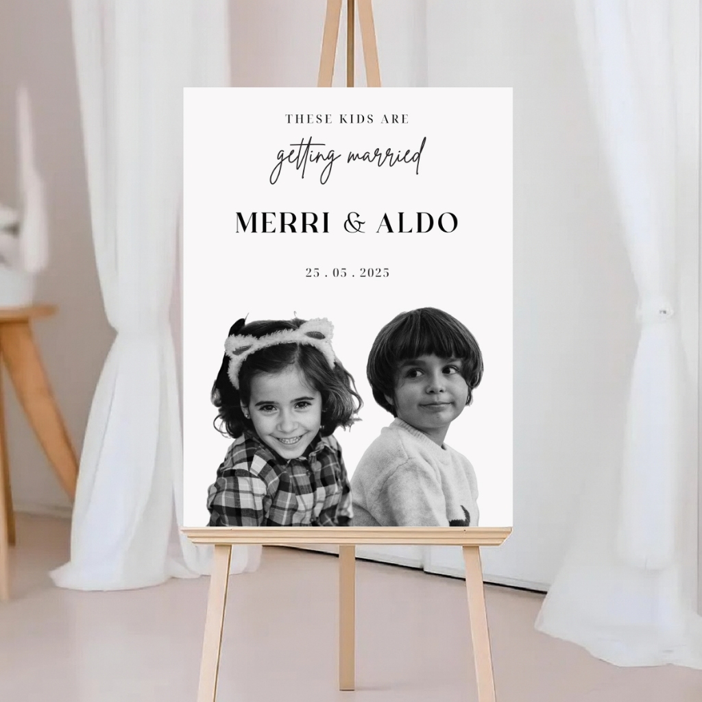 Cetak Foto Wedding [FLASH SALE] Welcome Sign Masa Kecil Vintage Free Custom Foto Prewedding