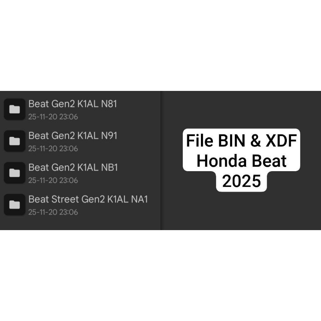 File BIN & XDF Honda Beat New 2025