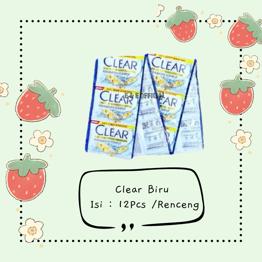 SHAMPOO CLEAR BIRU SACHET / SHAMPOO CLEAR RENCENG 10 ML / SHAMPOO CLEAR ANTI KETOMBE