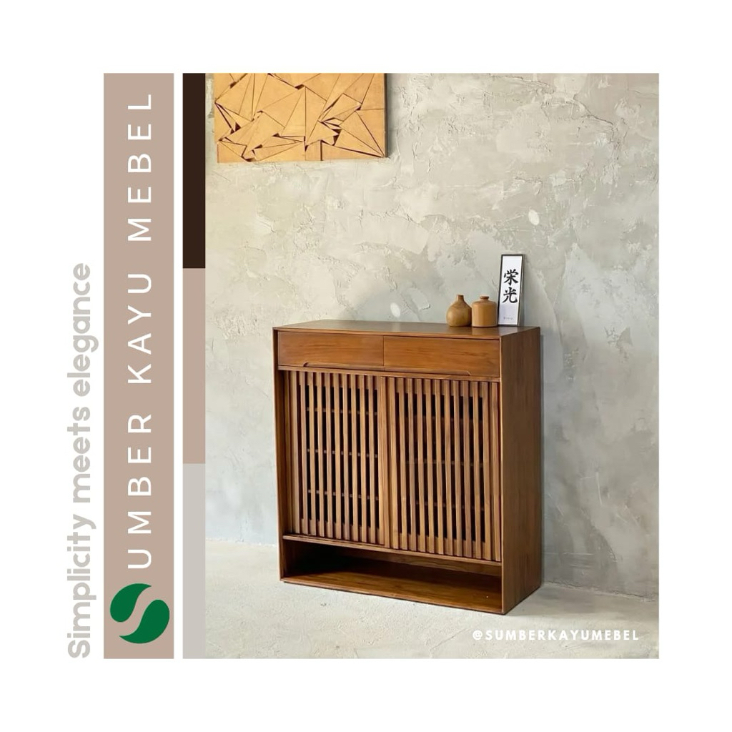 RAK SEPATU KAYU JATI / RAK SERBAGUNA JATI / RAK KAYU JATI JEPARA