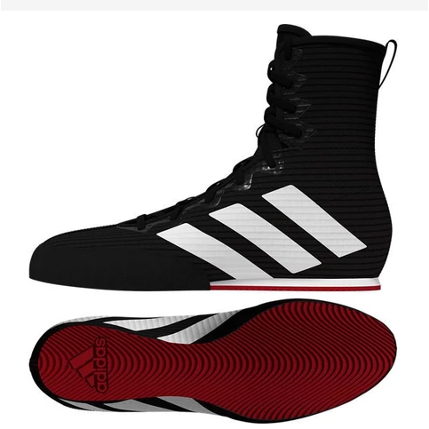 Adidas Sepatu Tinju Box Hog 4 - Boxing Shoes Black Red White