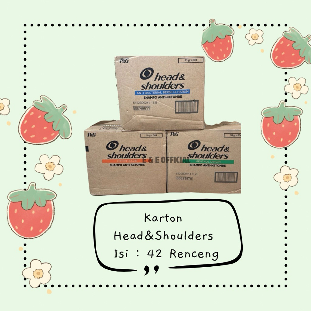 [ 1 KARTON ] SHAMPOO HEAD AND SHOULDERS LEMON / SHAMPOO SACHET HEAD SHOULDERS MENTHOL RENCENGAN