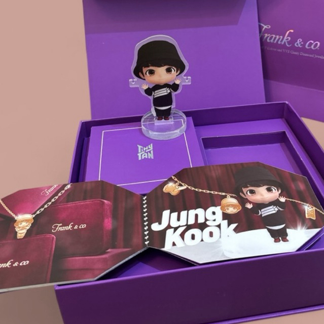 JUNG KOOK LIMITED ED ORIGINAL GIFT NECKLACE BOX TINY TAN FRANK & co / TEMPAT KALUNG