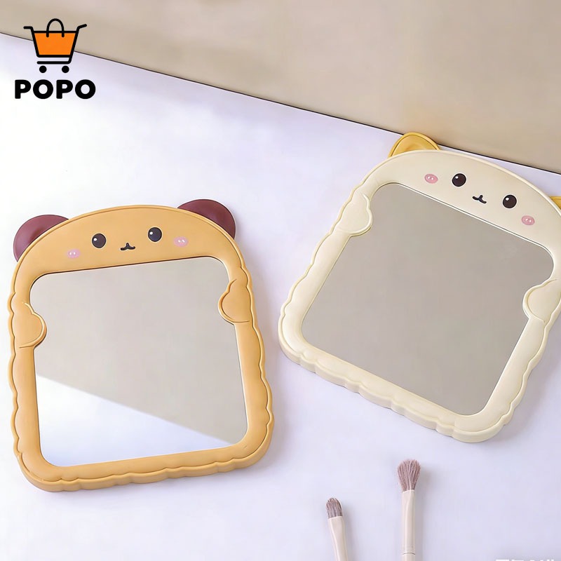 Cermin Mini Aesthetic / Kaca Rias Make Up / Cermin Lipat Portable / Make Up Mirror Motif Kucing / Ce