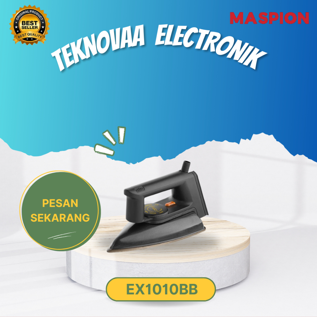 MASPION SETRIKA EX 1010BB SETRIKA LISTRIK/ EX1010BB/ EX 1010 BB /EX-1010BB/SETRIKA ORIGINAL GARANSI
