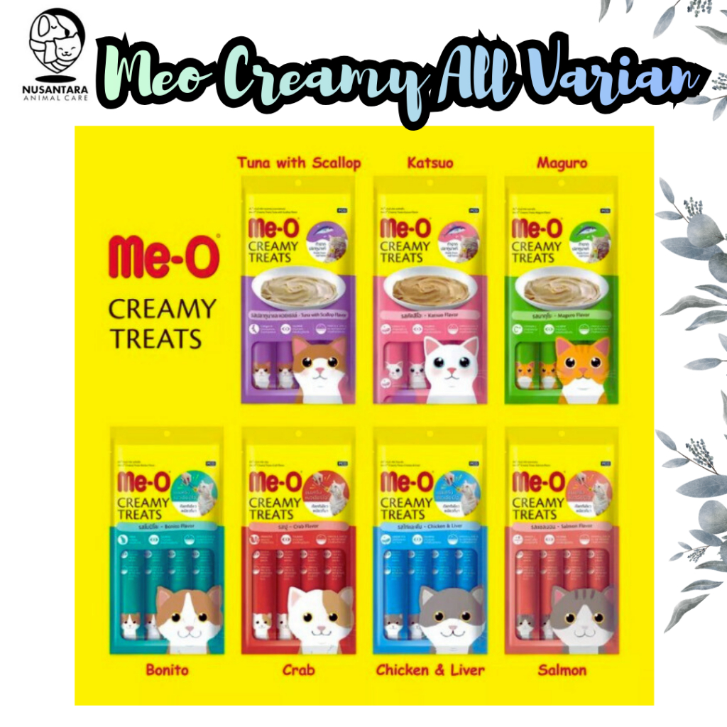~NAC~ Meo Creamy Cat Food Creamy Treat Snack Cemilan Makanan Kucing Adult & Kitten 15g x 4 (1 Pack)