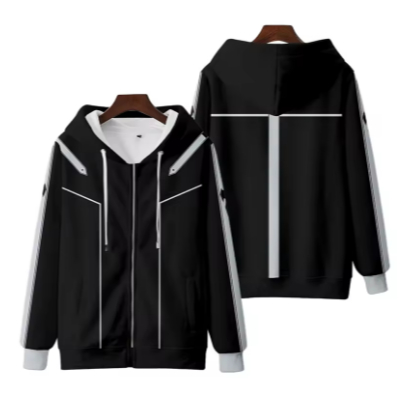 SAO Sword Art Online Men's Sportswear Sets Casual Tracksuit Two Piece Set Top and Pants Kirito Kirig
