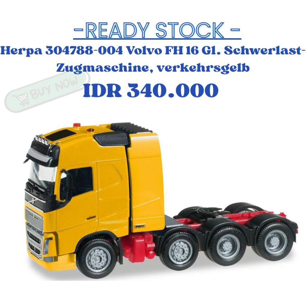Herpa 304788-004 Volvo FH 16 Gl. Schwerlast - Zugmaschine, verkehrsgelb. 1:87 HO