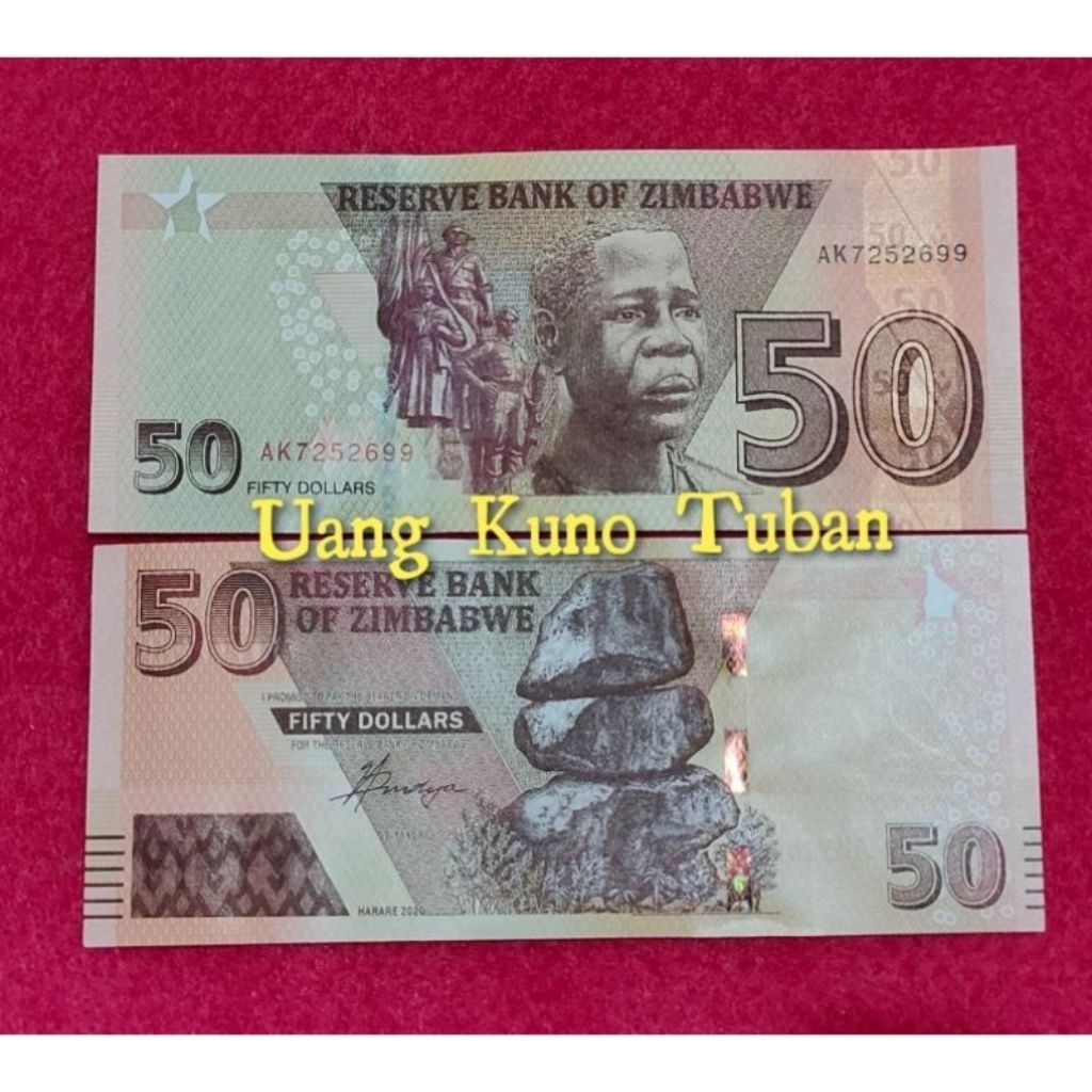 uang asing ZIMBABWE 50 DOLLARS