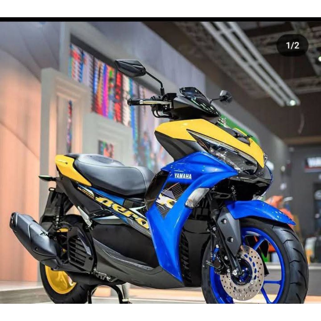 Striping AEROK 155 2023 Lis Sticker Motor Yamaha Aerok 155 2023 Biru Kuning Sticker ORI Aerok 2023 S