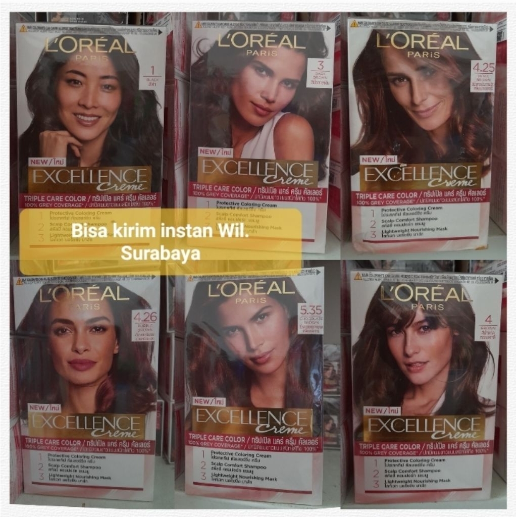 Loreal Paris New Excellence Creme Hair Pewarna Rambut Loreal