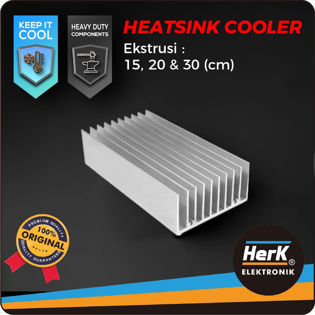 Pendingin Heatsink 10 Sirip Aluminium Special Tebal 15 cm / 20 cm / 30 cm Power Elektronik Amplifier