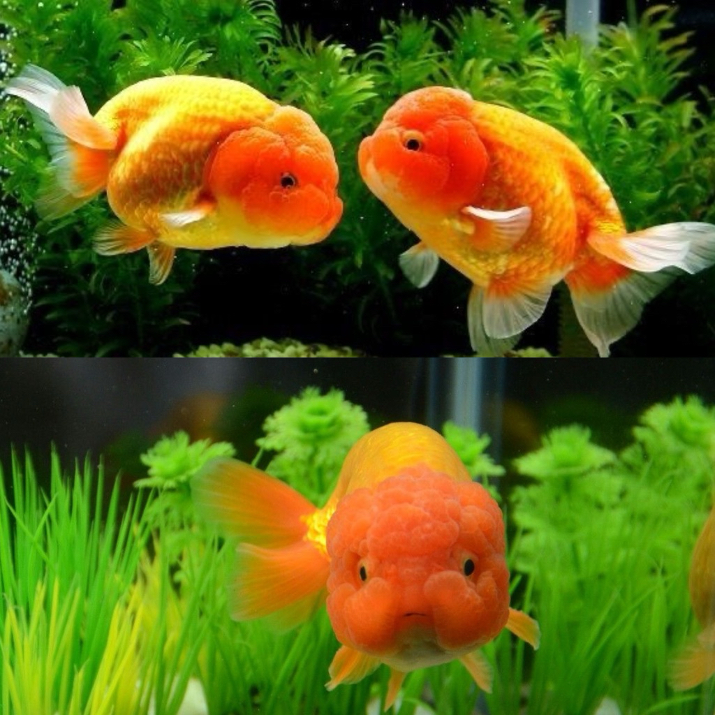 [Chan Aquatic] Ikan Hias Koki Ranchu Sunkist Size M Ranchu Goldfish Hiasan Aquarium