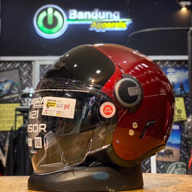 Nolan N21 Visor Verniciatura speciale 344 Helm Nolan Retro Classic N21 Red black Glossy