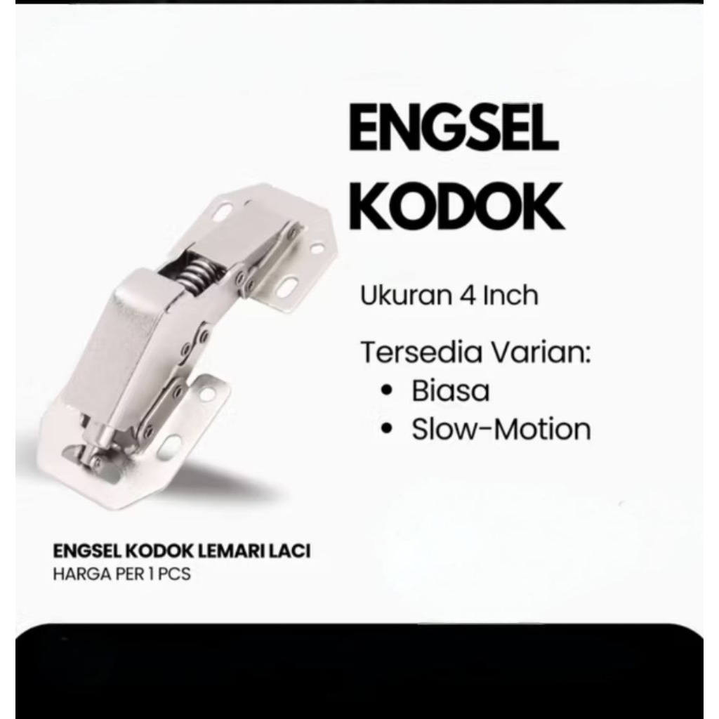 READYSTOCK Engsel Kodok Pintu Kabinet 90 Derajat 4 Inch Biasa & Slow Motion / Engsel Sendok Tanpa Bo