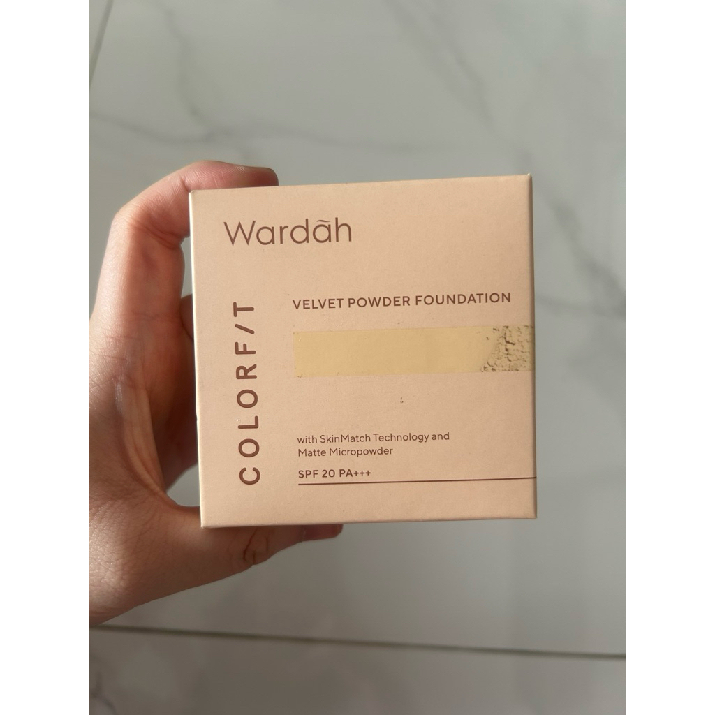 Wardah Colorfit Velvet Powder Foundation - Two Way Cake - Bedak Padat Glowing Tahan Lama - Makeup
