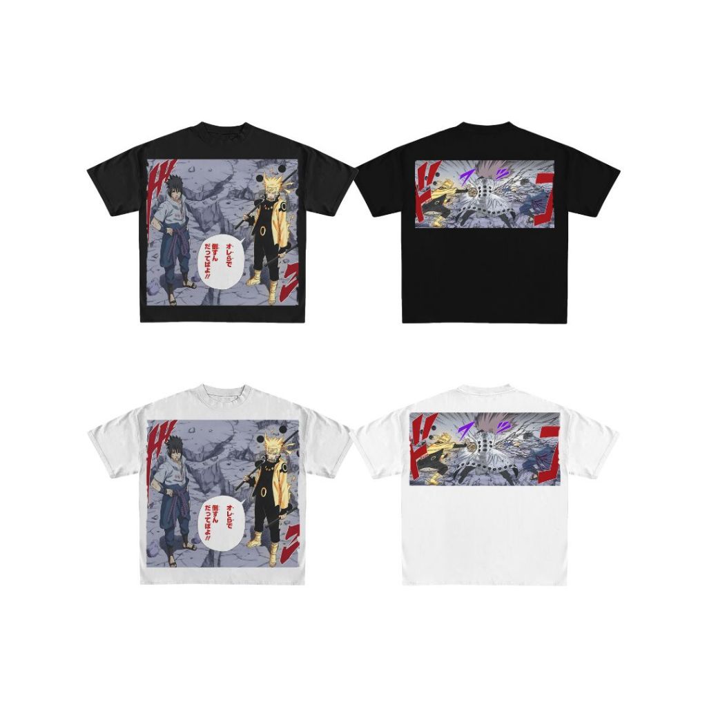 KAOS SASUKE X NARUTO VS MADARA OVERSIZE | BOOTLEG | UNDIFINED