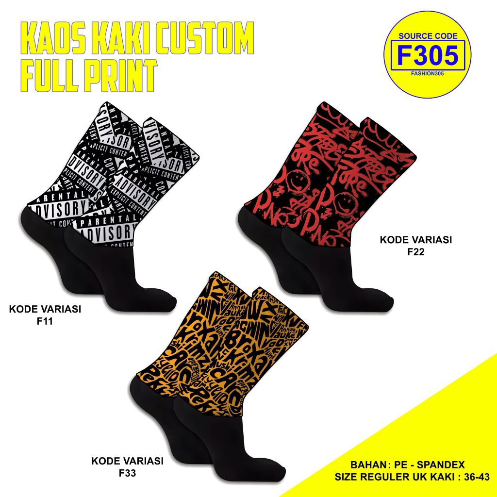 KAOS KAKI MOTIF KAOS KAKI CUSTOM