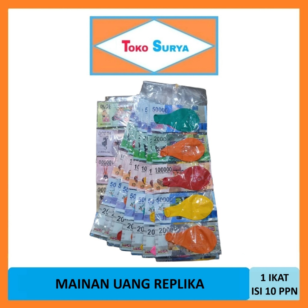 Mainan Replika Uang Indonesia 1 Ikat 10 Papan