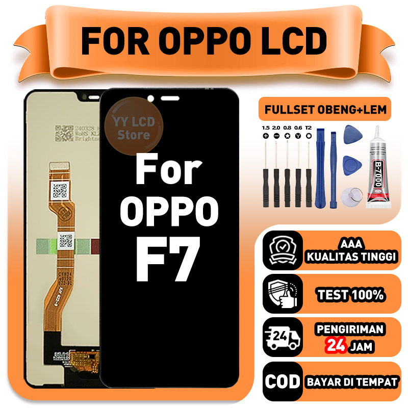 LCD FOR OPPO F7 Touchscreen Fullset Replacement LCD Kompatibel Untuk Glass Touch Screen Digitizer CO