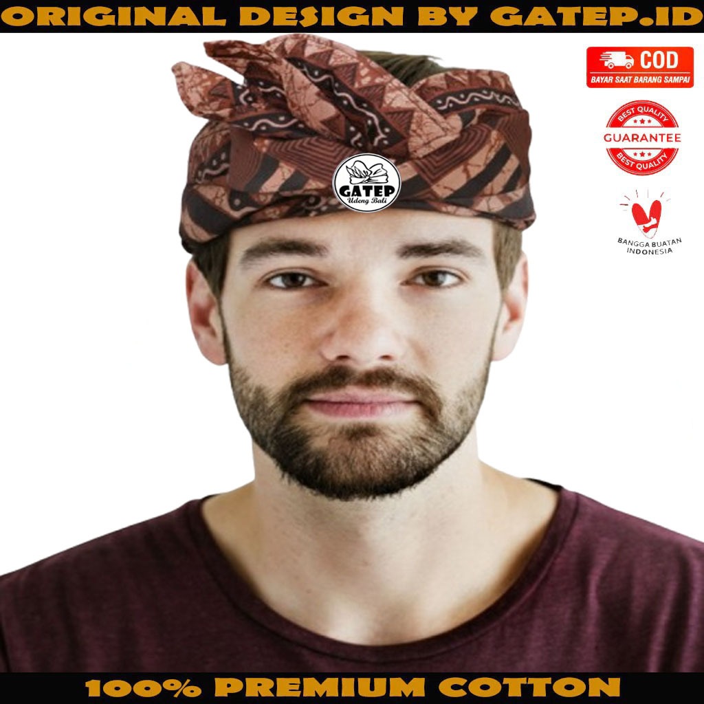 Udeng Batik Bali Tulis Setengah Jadi - Ikat Kepala Bali - Topi Bali - Blangkon Bali