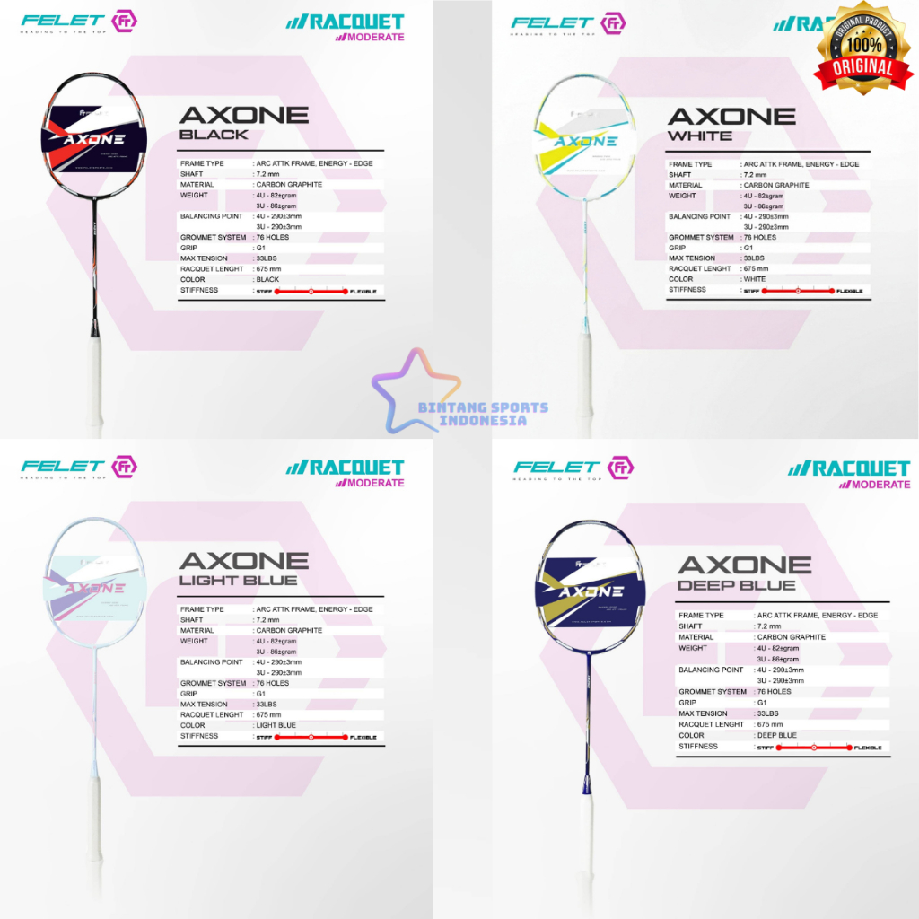 RAKET FELET BADMINTON BULUTANGKIS FELET AXONE ORIGINAL